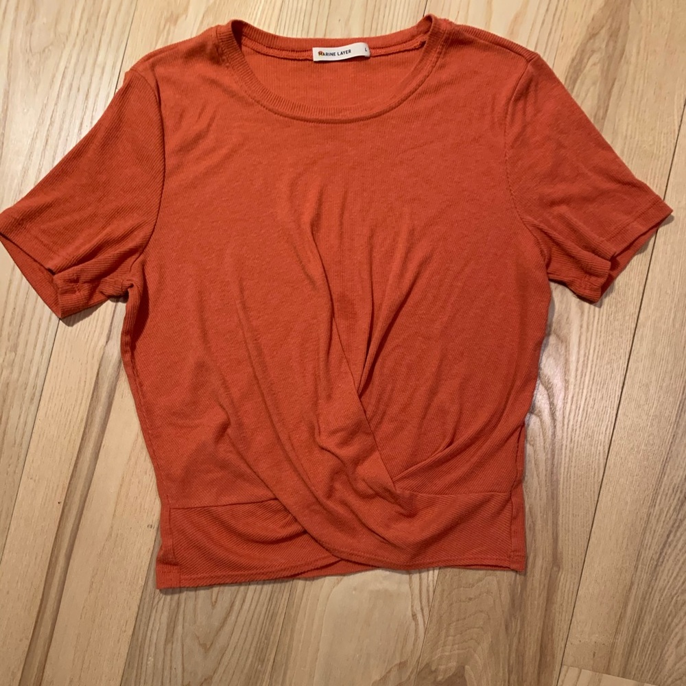 Orange Marine Layer Cropped Tee